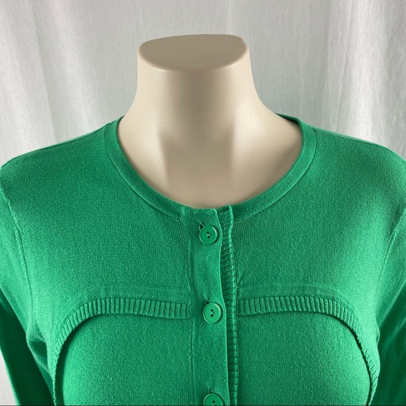 Nanette Lepore Cotton Knit Green Button Up Cardigan S - Picture 4 of 7